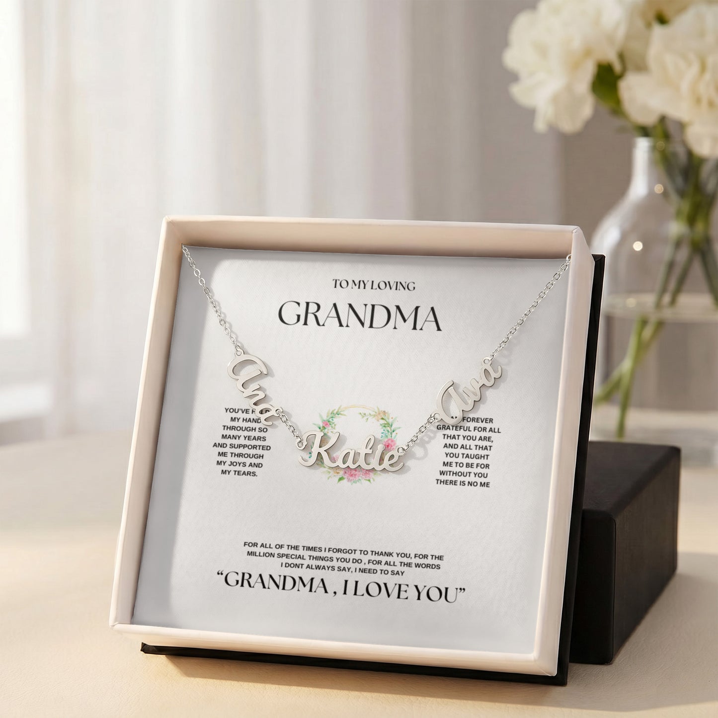 Grandma's Personalized Name Keepsake Necklace