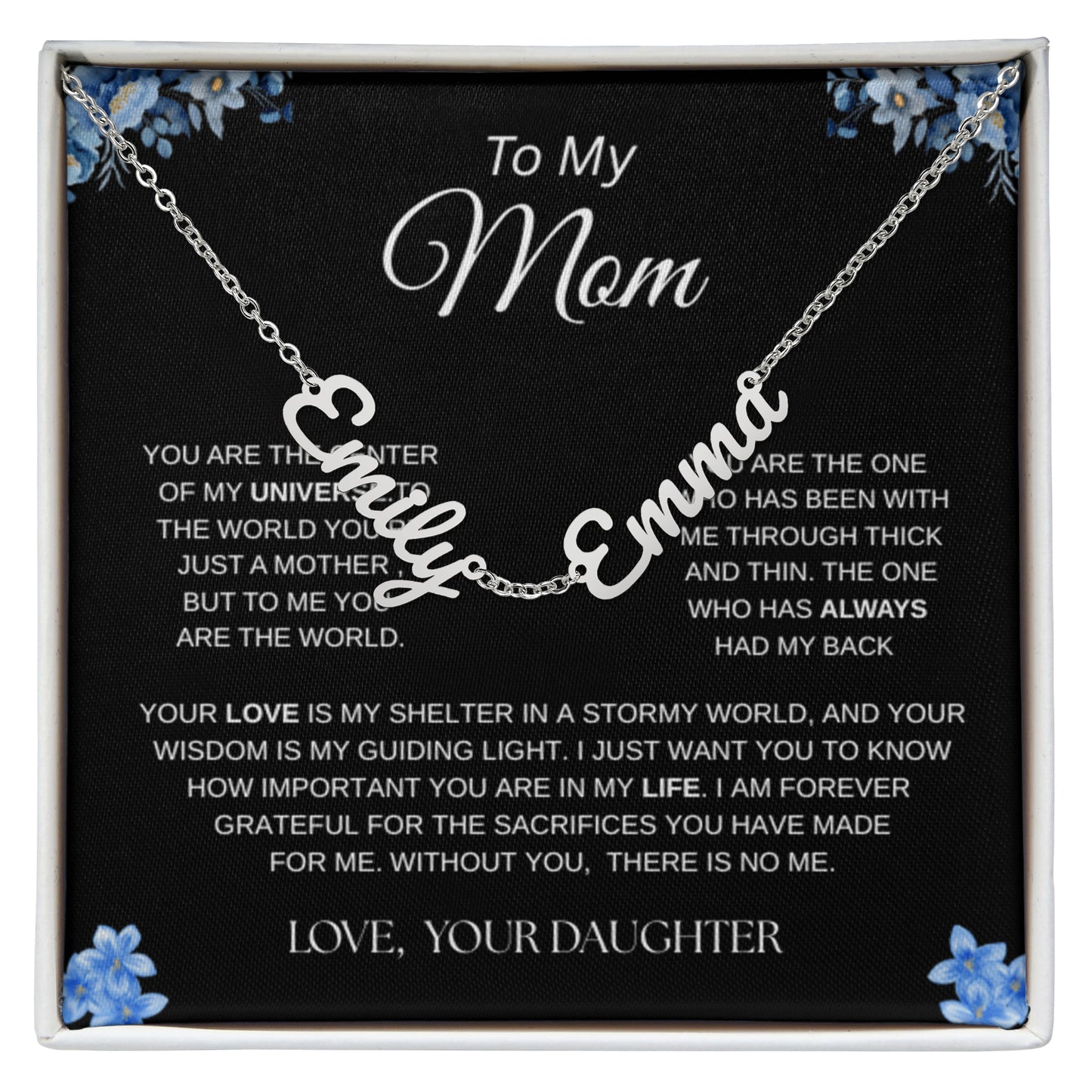 Custom Name Necklace, "The Love Around Your Neck"