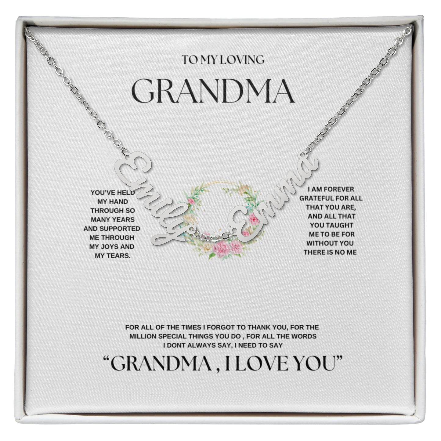 Grandma's Personalized Name Keepsake Necklace