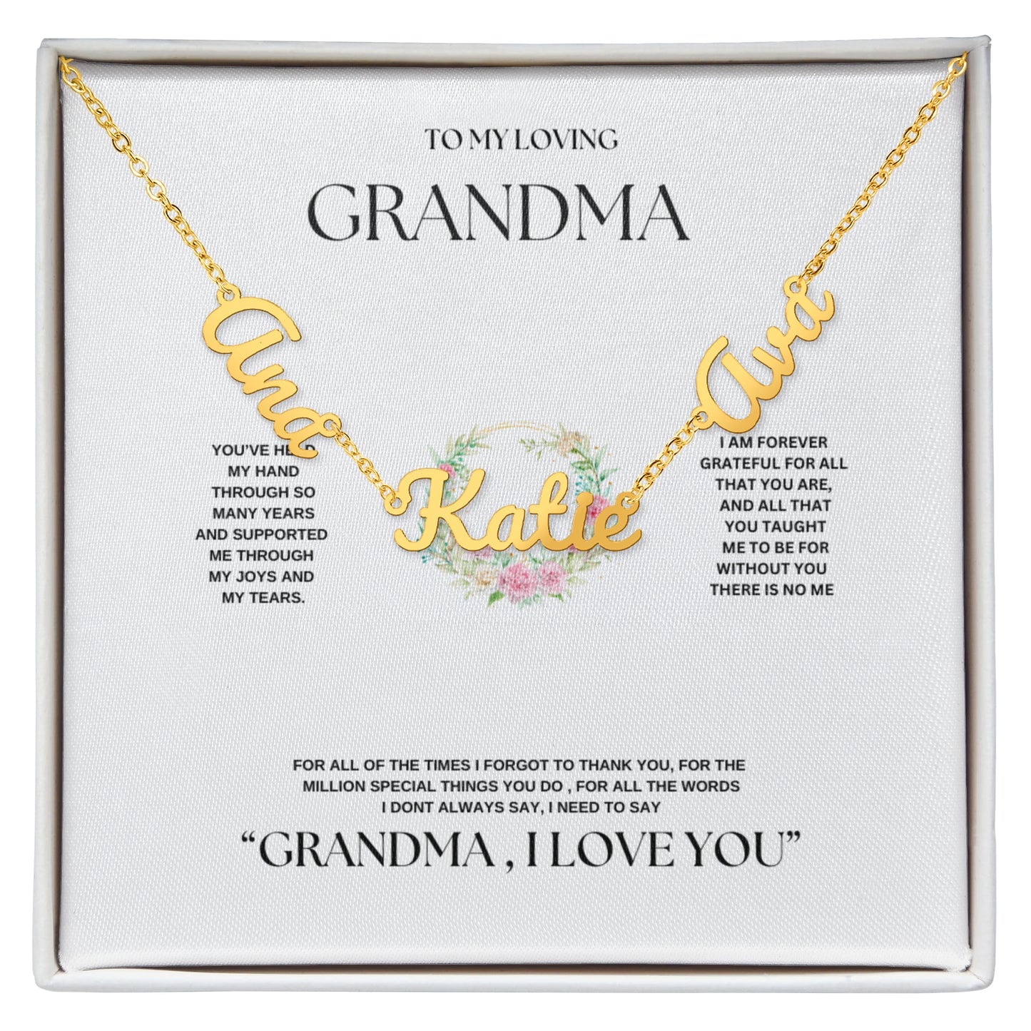 Grandma's Personalized Name Keepsake Necklace