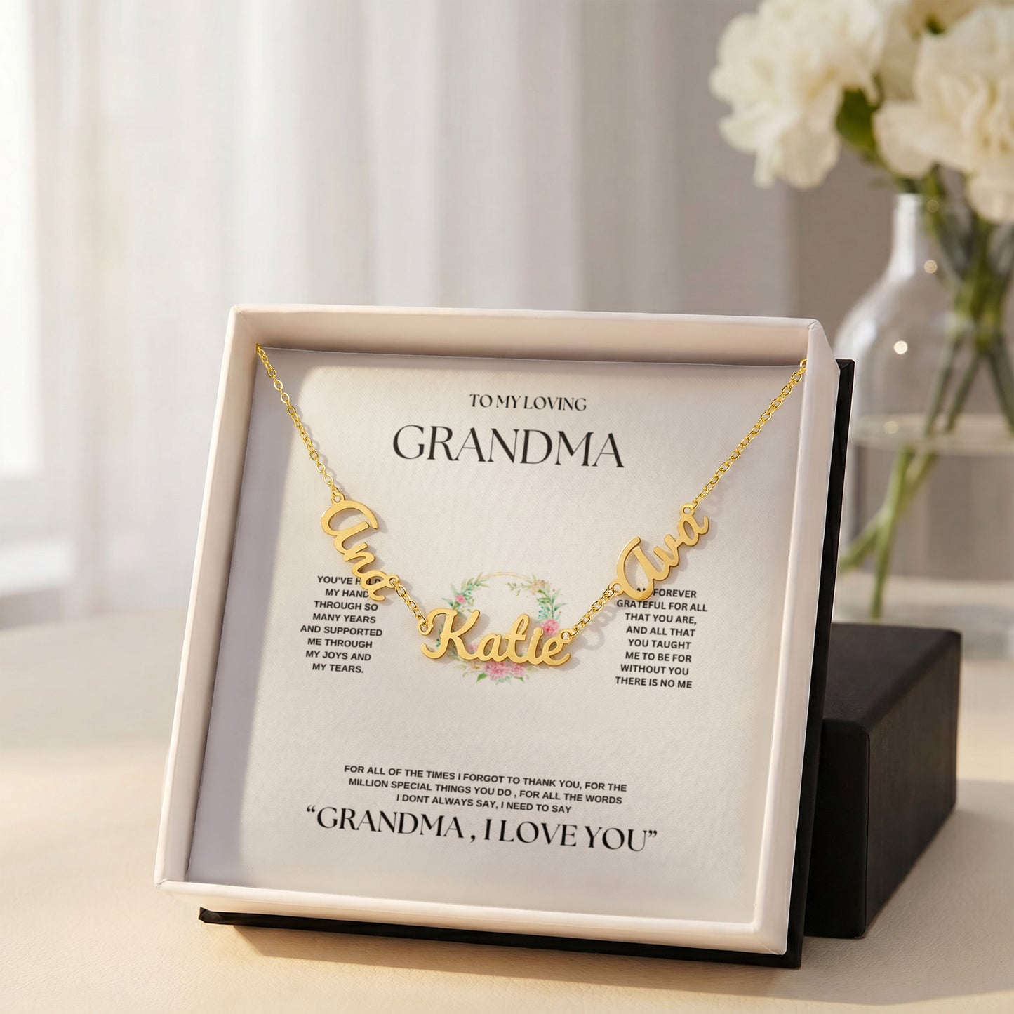 Grandma's Personalized Name Keepsake Necklace