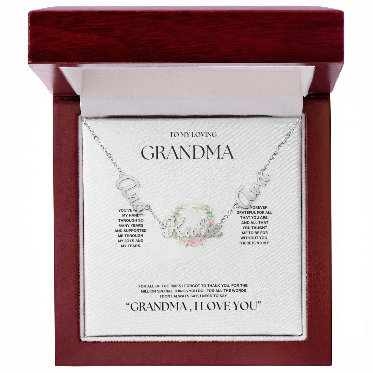 Grandma's Personalized Name Keepsake Necklace
