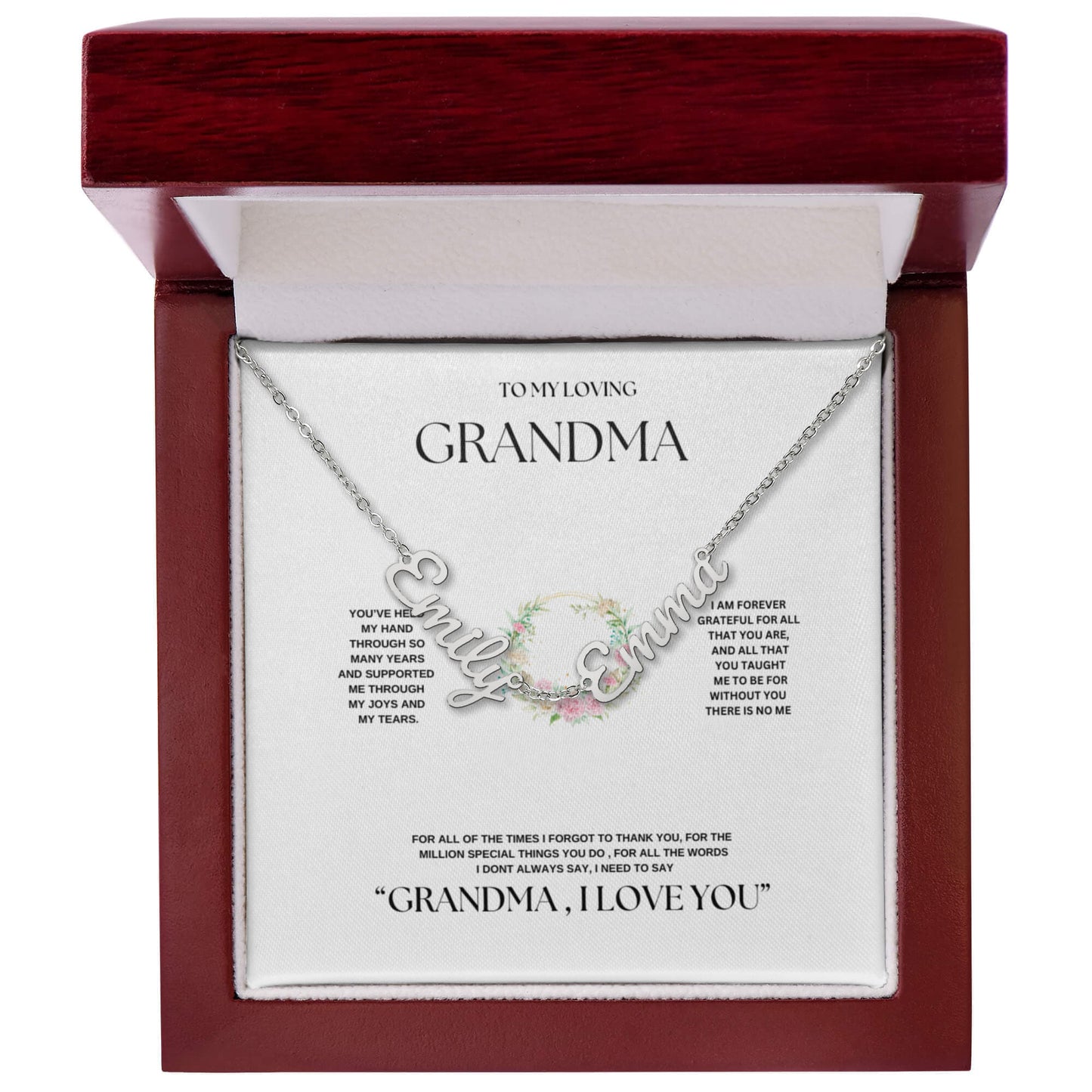 Grandma's Personalized Name Keepsake Necklace