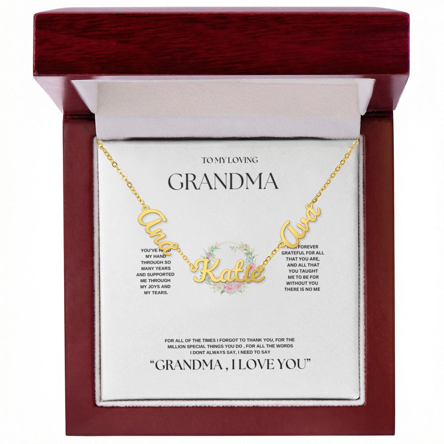 Grandma's Personalized Name Keepsake Necklace