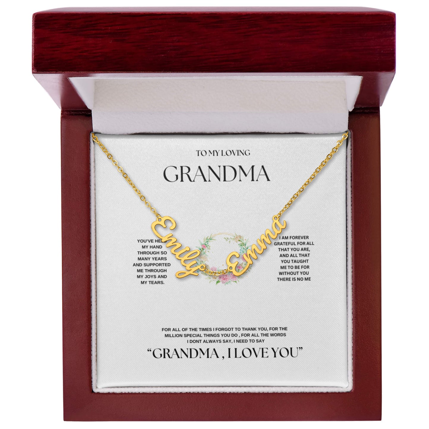 Grandma's Personalized Name Keepsake Necklace