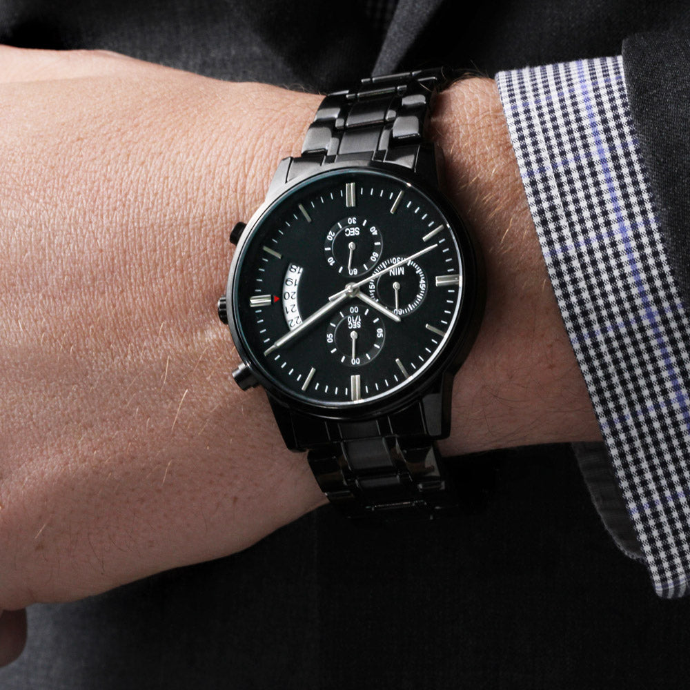 Make his Day , Black Chronograph Watch