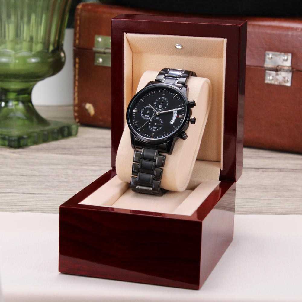 Make his Day , Black Chronograph Watch
