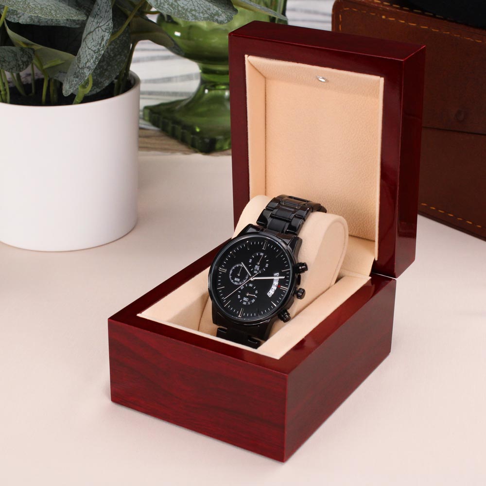 Make his Day , Black Chronograph Watch