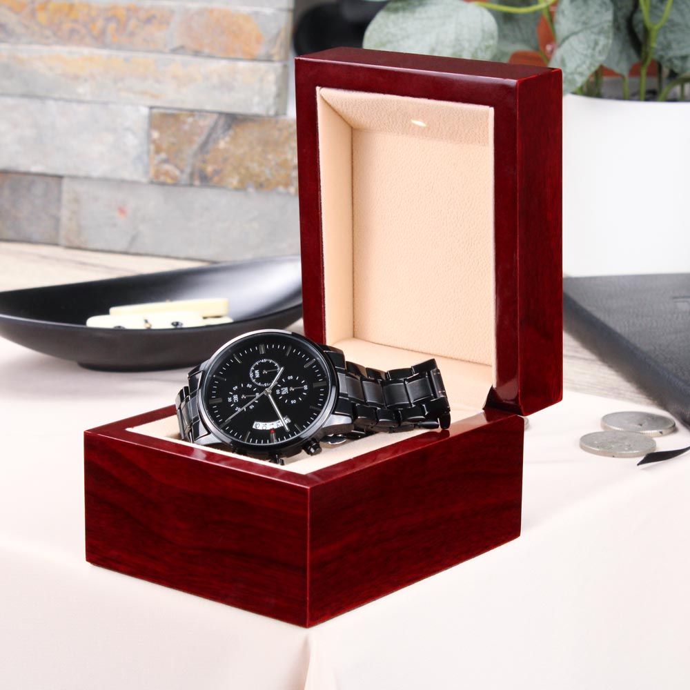Make his Day , Black Chronograph Watch