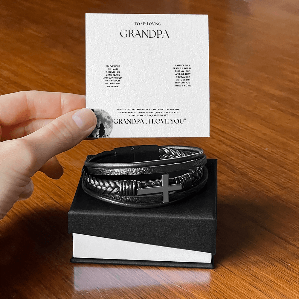 Grandpa Keepsake Cross Bracelet