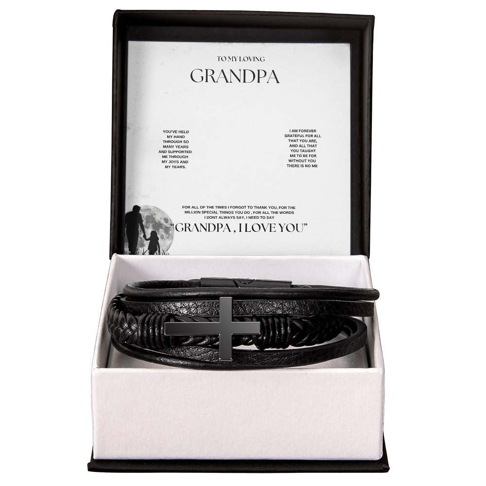 Grandpa Keepsake Cross Bracelet