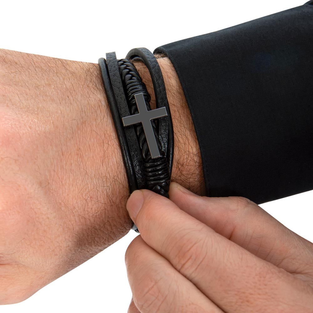 Grandpa Keepsake Cross Bracelet