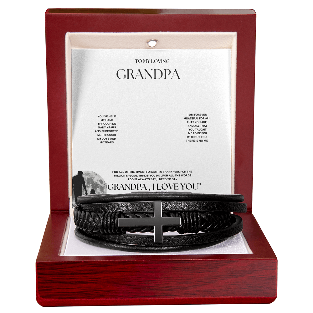 Grandpa Keepsake Cross Bracelet