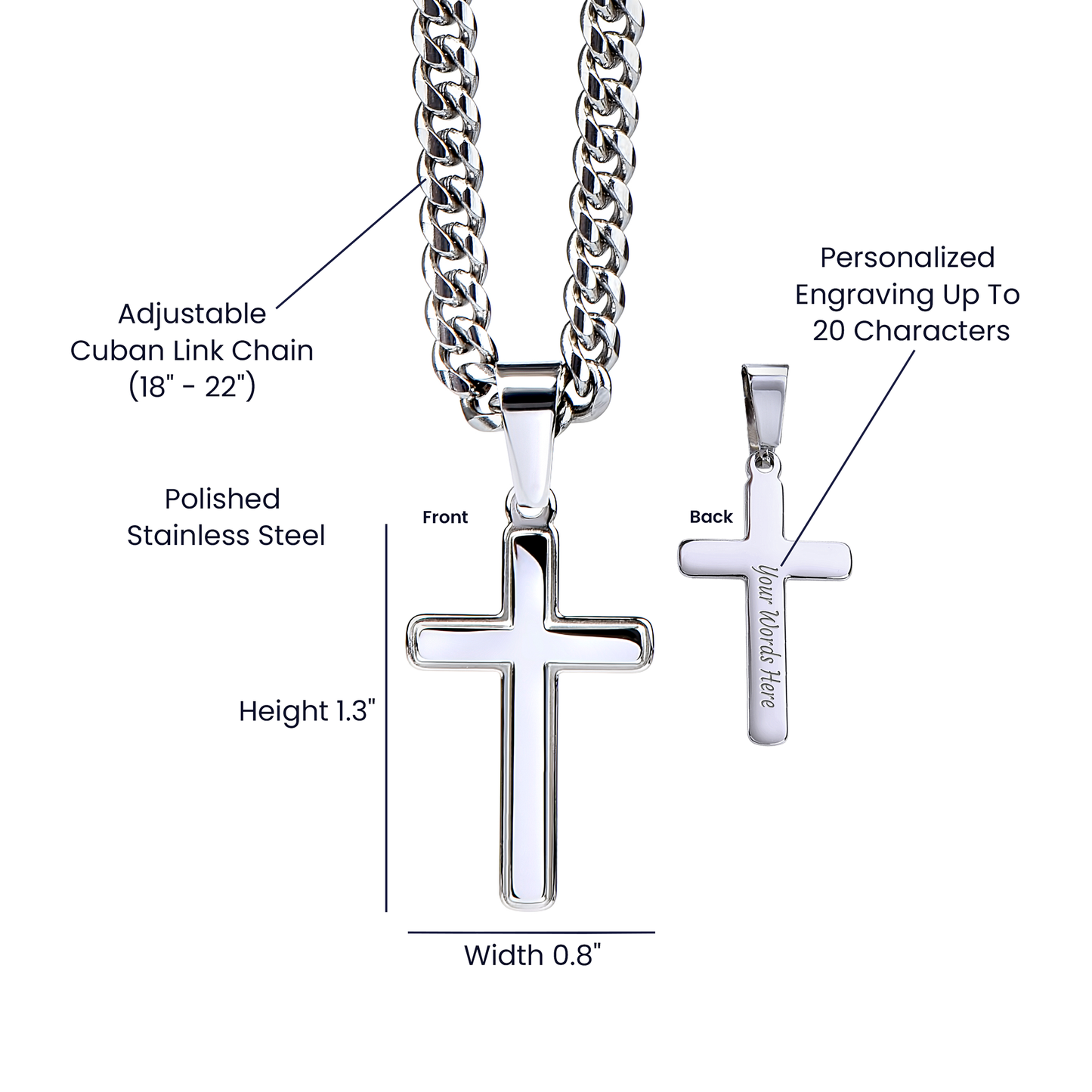 Grandpa Keepsake Personalized Cuban Link Chain