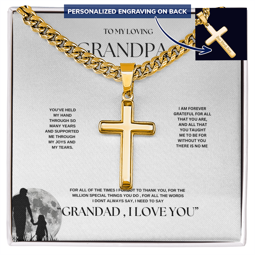 Grandpa Keepsake Personalized Cuban Link Chain