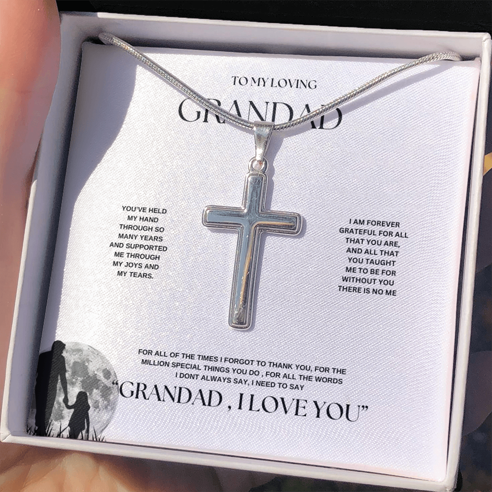 Grandad Keepsake Cross Necklace