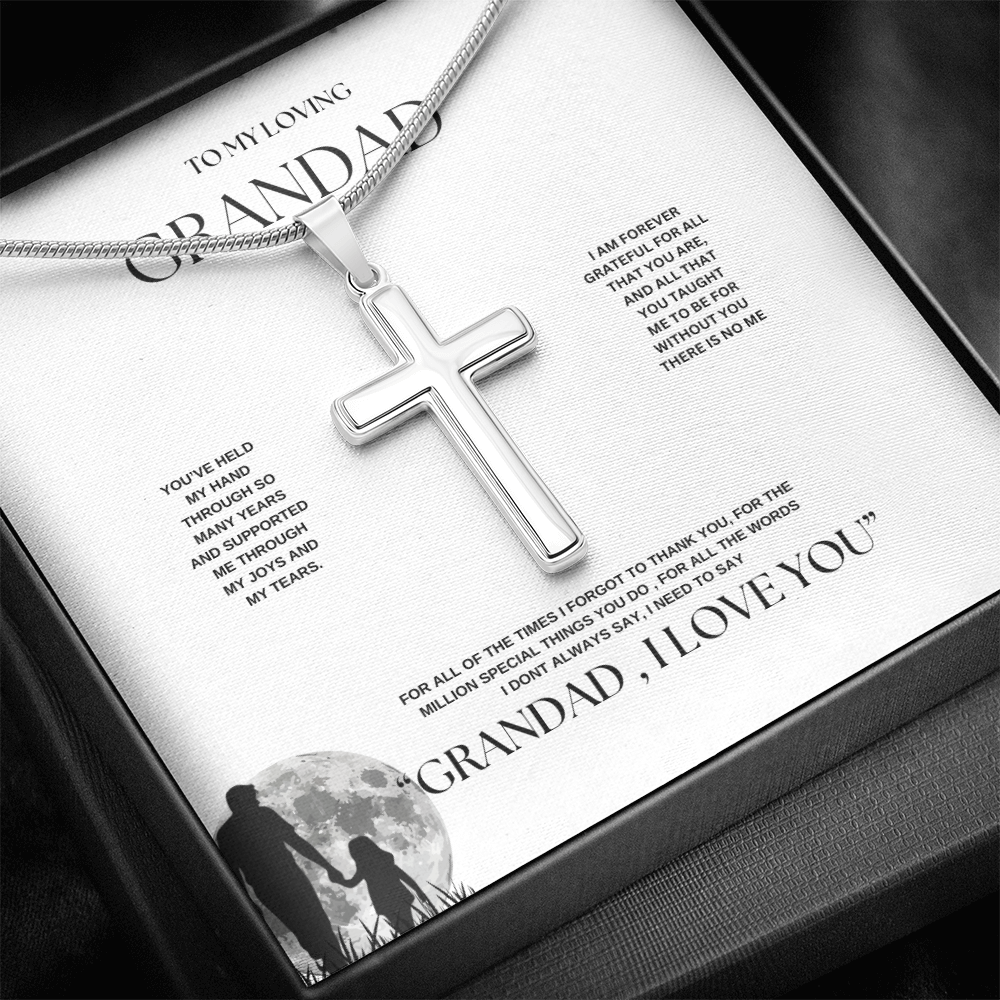 Grandad Keepsake Cross Necklace