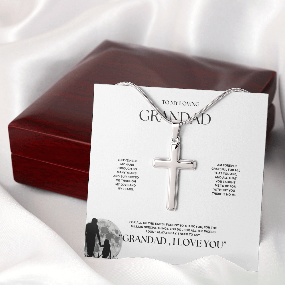 Grandad Keepsake Cross Necklace