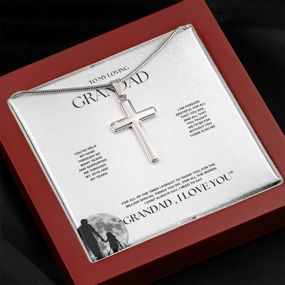 Grandad Keepsake Cross Necklace
