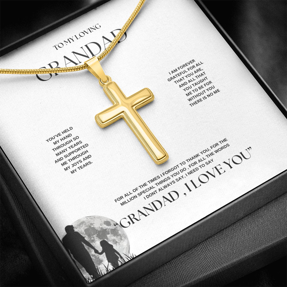 Grandad Keepsake Cross Necklace
